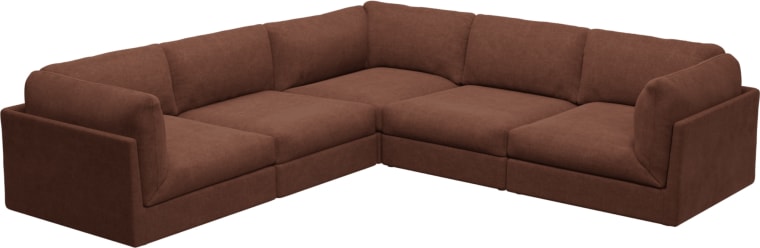 Finley Muse Rust Corner Sofa - 5 Seater color Muse Rust