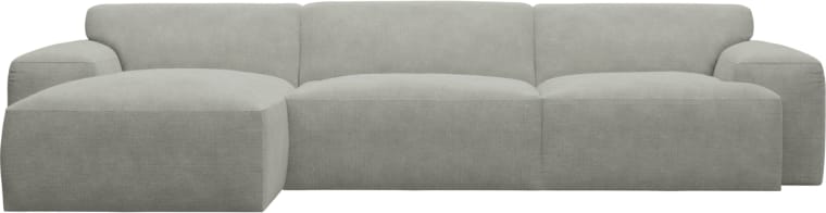 Copenhagen Toorak Pebble Chaise Sofa - 3 Seater color Toorak Pebble