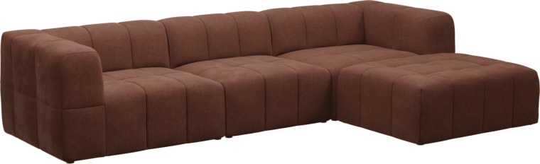Lucello Muse Rust Modular Sofa with Ottoman - 4 Piece color Muse Rust