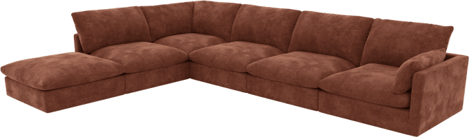 Willow Muse Rust Modular Sofa LAF Terminal - 6 Seater color Muse Rust