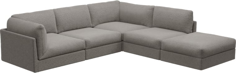 Finley Boucle Pumice Modular Sofa - 5 Seater RAF Terminal color Boucle Pumice