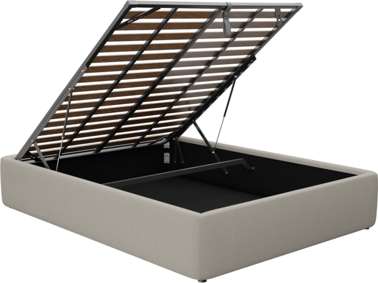Leo Gas Lift Bed Base View Cream color View Cream