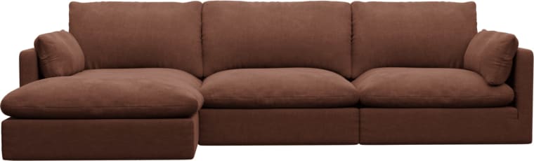 Willow Muse Rust Chaise Sofa - 3 Seater color Muse Rust