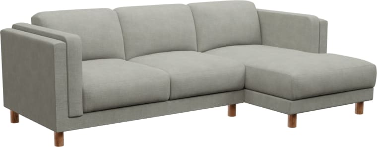 Hayes Toorak Pebble Chaise Sofa - 3 Seater color Toorak Pebble