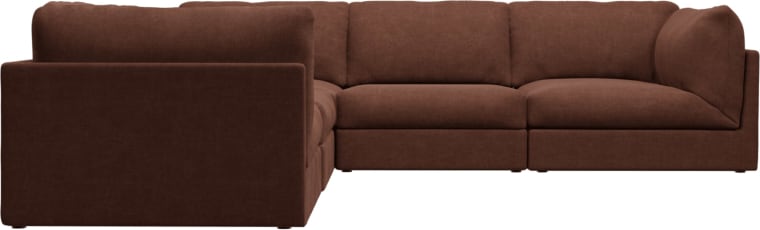Finley Muse Rust Corner Sofa - 5 Seater color Muse Rust