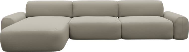 Beckett Plaza Natural Chaise Sofa - 3 Seater color Plaza Natural