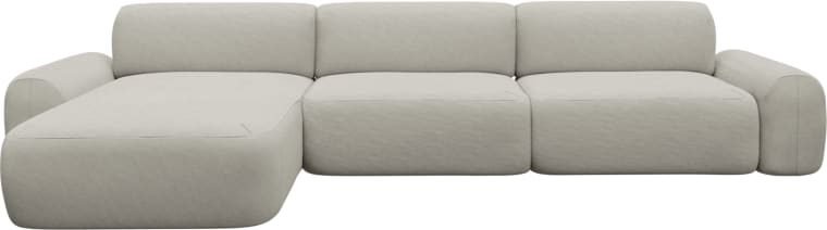 Beckett California Ivory Chaise Sofa - 3 Seater color California Ivory