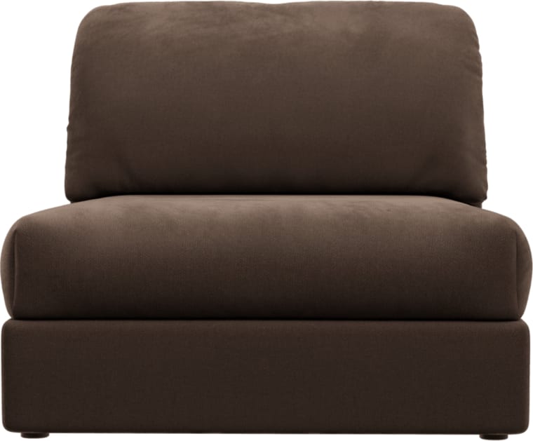 Finley Muse Chocolate Armless Sofa Chair Module color Muse Chocolate