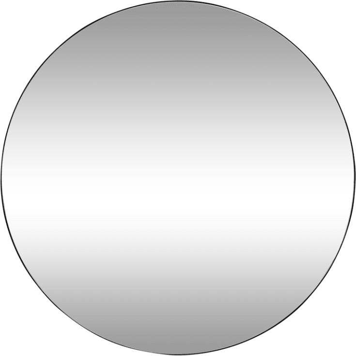 Minim Round Wall Mirror Black - 120cm color Black