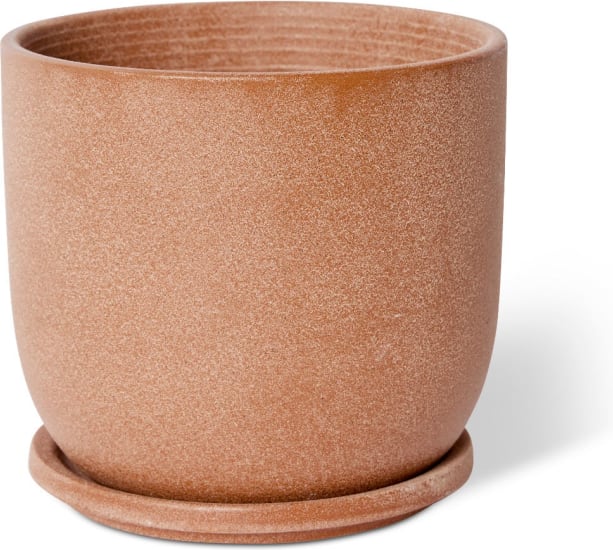 Allegra Pot w. Saucer - 19 x 19 x 18cm color Terracotta