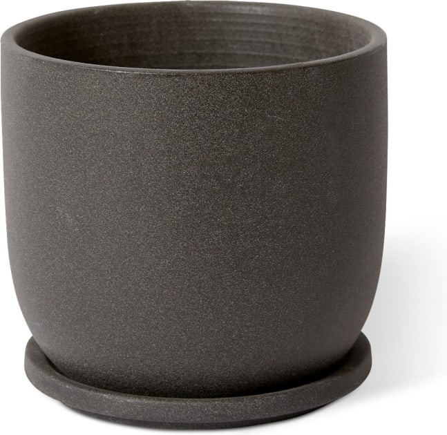 Allegra Pot w. Saucer Black - 18cm color Black