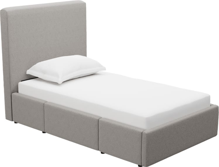 Aria Boucle Pumice Left Drawer Storage Bed color Boucle Pumice