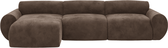 Malmo Muse Chocolate Chaise Sofa - 3 Seater color Muse Chocolate