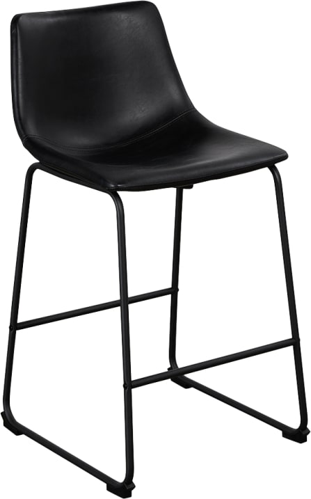 Montana Saddle Counter Stool Black color Faux Leather Black