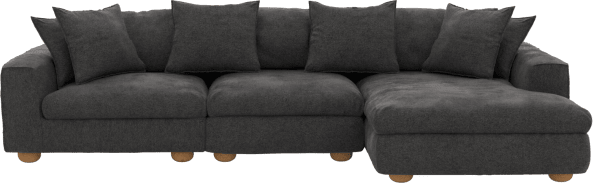 Tully California Charcoal Chaise Sofa - 3 Seater color California Charcoal