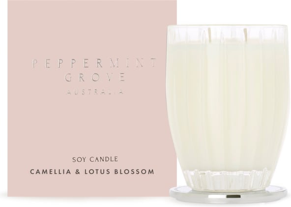 Peppermint Grove Camellia & Lotus Blossom Large Soy Candles 370g 