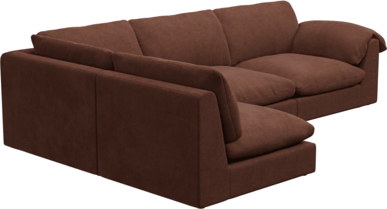 Ludlow Muse Rust Sofa - 4 Seater LAF Terminal color Muse Rust
