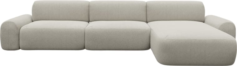 Beckett Noa Desert Chaise Sofa - 3 Seater color Noa Desert