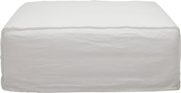 Como Linen Square Ottoman Cover Pure White - 100cm x 100cm color Linen Pure White