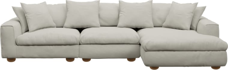 Tully California Ivory Chaise Sofa - 3 Seater color California Ivory