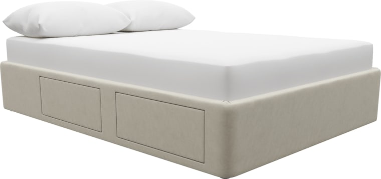 Zenith Storage Drawer Bed Base Muse Flax color Muse Flax