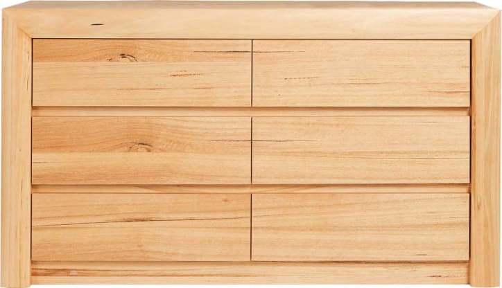 Bellambi Natural Messmate Dresser - 6 Drawer color Natural