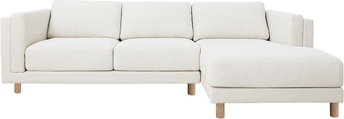 Hayes California Ivory Chaise Sofa - 3 Seater color California Ivory