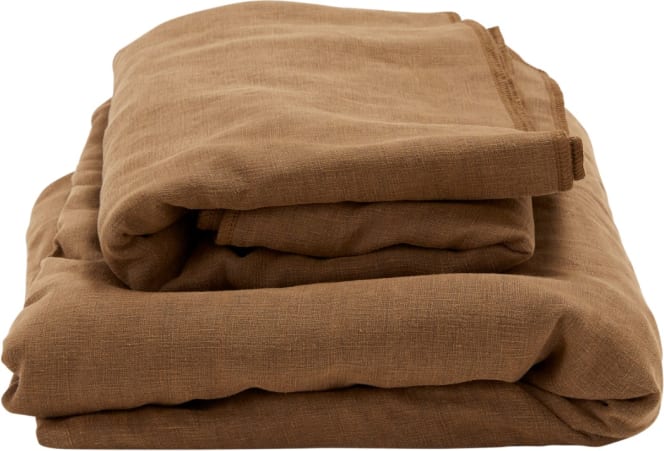Como Linen Square Ottoman Cover Cocoa - 100cm x 100cm color Linen Cocoa