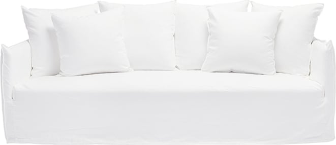 Como Linen Sofa Pure White - 3.5 Seater color Linen Pure White