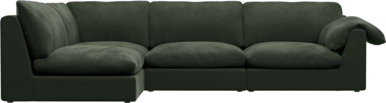 Ludlow Muse Forest Sofa - 4 Seater LAF Terminal color Muse Forest