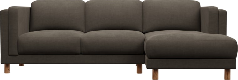 Hayes Muse Mink Chaise Sofa - 3 Seater color Muse Mink