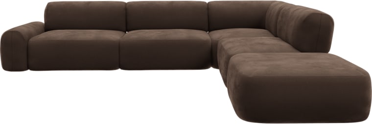 Beckett Muse Chocolate Modular Sofa - 6 Piece color Muse Chocolate