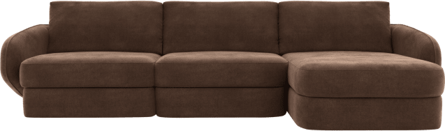 Esme Muse Chocolate Chaise Sofa - 3 Seater color Muse Chocolate