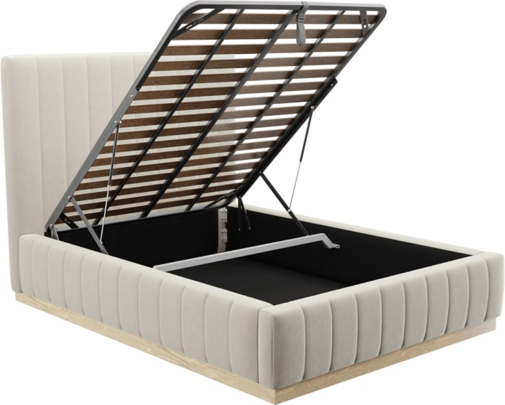 Brentwood Gas Lift Bed Muse Flax color Muse Flax