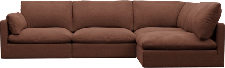 Willow Muse Rust Corner Sofa - 4 Seater RAF Terminal color Muse Rust