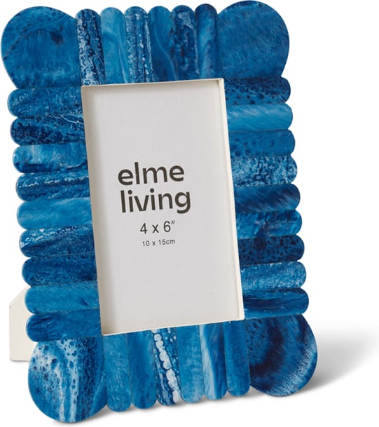 Senan 4 x 6" Photo Frame - 10 x 3 x 15cm color Blue/White