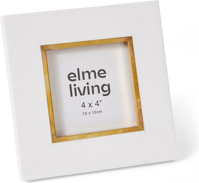 Kissa 4x4" Photo Frame - 17 x 1 x 17cm color White/Gold