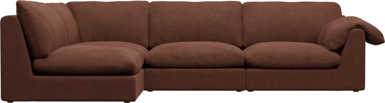 Ludlow Muse Rust Sofa - 4 Seater LAF Terminal color Muse Rust