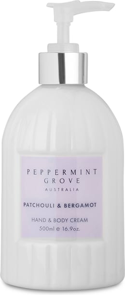 Peppermint Grove Hand & Body Cream Patchouli & Bergamot - 500ml 