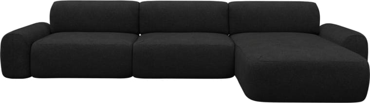 Beckett California Charcoal Chaise Sofa - 3 Seater color California Charcoal