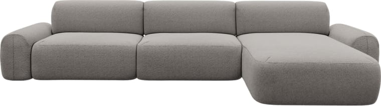 Beckett Boucle Pumice Chaise Sofa - 3 Seater color Boucle Pumice