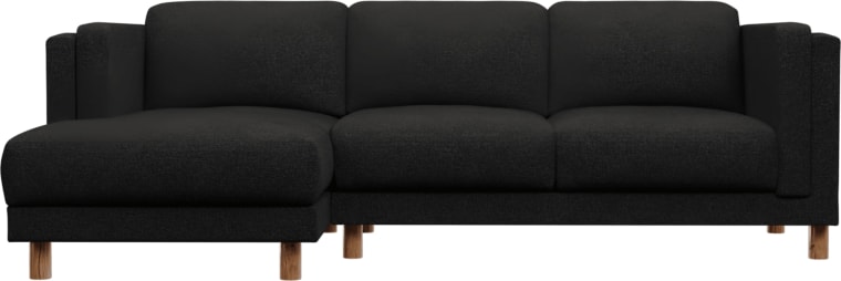 Hayes California Charcoal Chaise Sofa - 3 Seater color California Charcoal