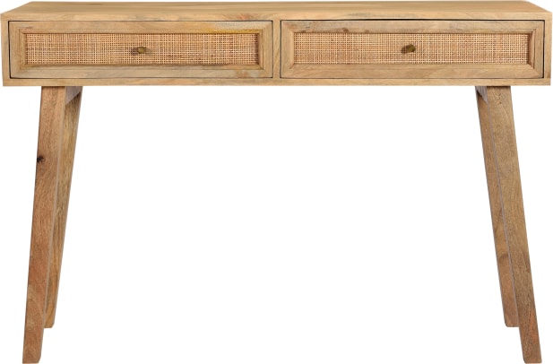 Tulum Mango Wood and Rattan Desk  - 115cm color Natural