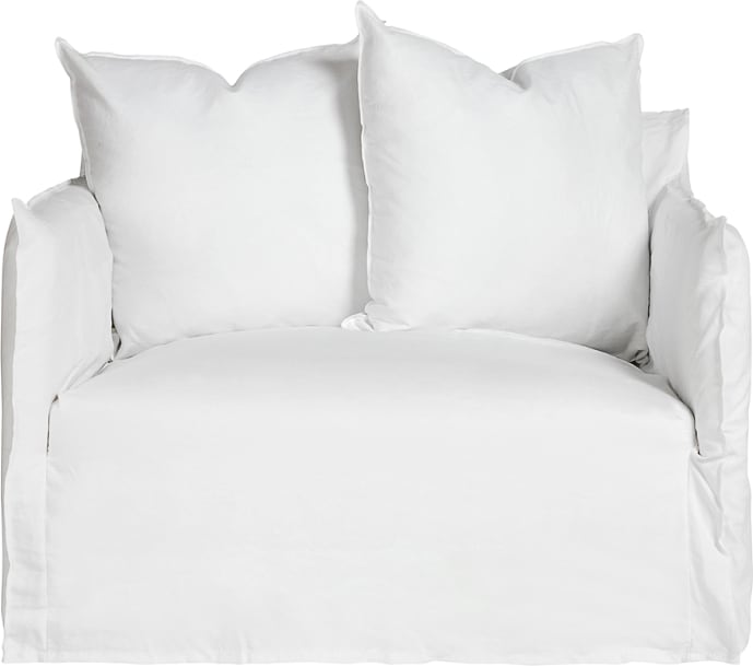 Como Linen Darling Chair Cover Pure White - 1.5 Seater color Linen Pure White