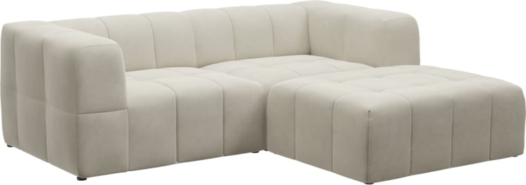 Lucello Muse Flax Modular Sofa with Ottoman - 3 Piece color Muse Flax