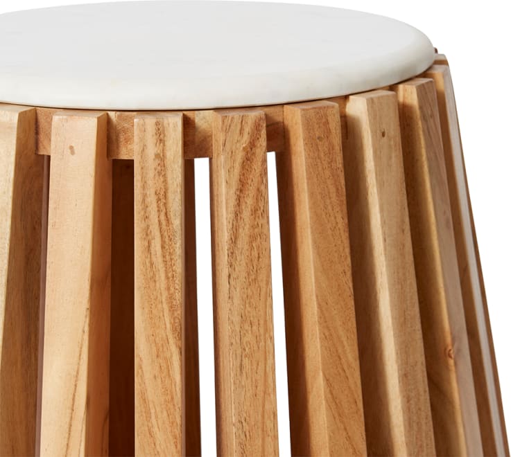 Azuka Side Table White & Natural color White Natural