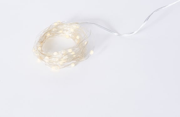 Luminous Bright String Light (Outdoor Battery) Silver- 6m color Silver