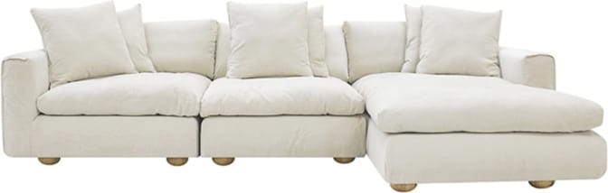 Tully Muse Flax Chaise Sofa - 3 Seater color Muse Flax