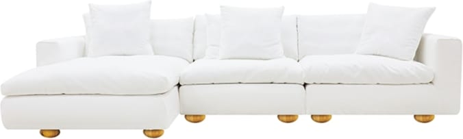Tully Muse Frost Chaise Sofa - 3 Seater color Muse Frost