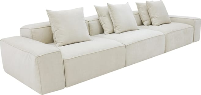 Riley Muse Flax Modular Sofa - 3 Seater color Muse Flax
